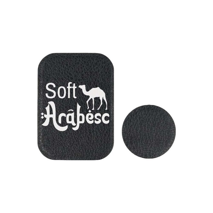 Set 2x Placuta Metalica Pentru Suport Auto Magnetic, Cu Adeziv, Suprafata piele sintetica, Soft Arabesc, P-PB22