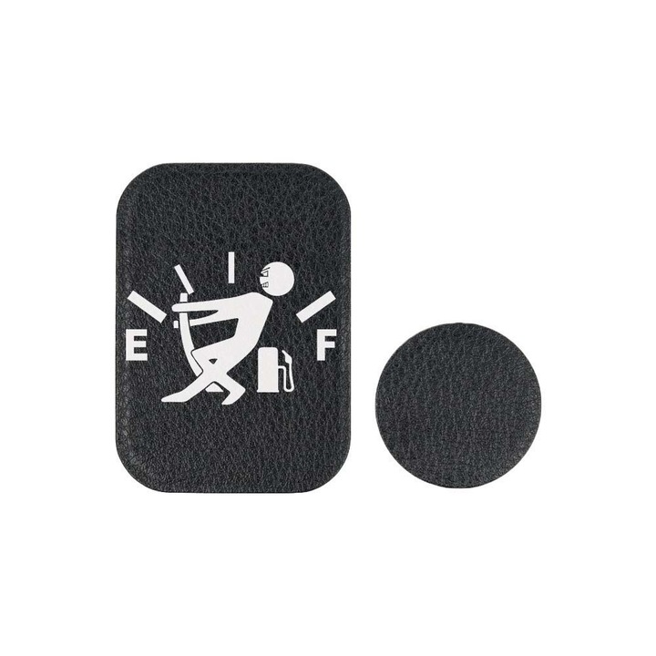 Set 2x Placuta Metalica Pentru Suport Auto Magnetic, Cu Adeziv, Suprafata piele sintetica, Rezervor Auto, P-PB2