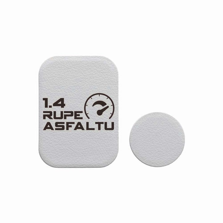 Set 2x Placuta Metalica Pentru Suport Auto Magnetic, Cu Adeziv, Suprafata piele sintetica, 1.4 Rupe Asfaltu, P-PS8