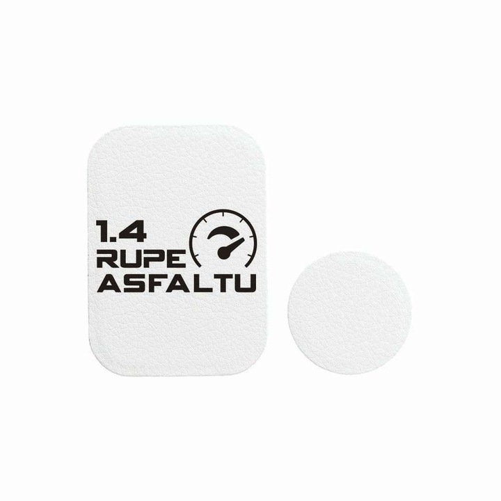 Set 2x Placuta Metalica Pentru Suport Auto Magnetic, Cu Adeziv, Suprafata piele sintetica, 1.4 Rupe Asfaltu, P-PW8