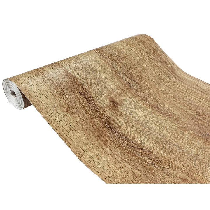Folie adeziva pentru mobilier de bucatarie, 135 x 3000 cm, DecoMeister®, Model Stejar Ribbec, C105-135R3000
