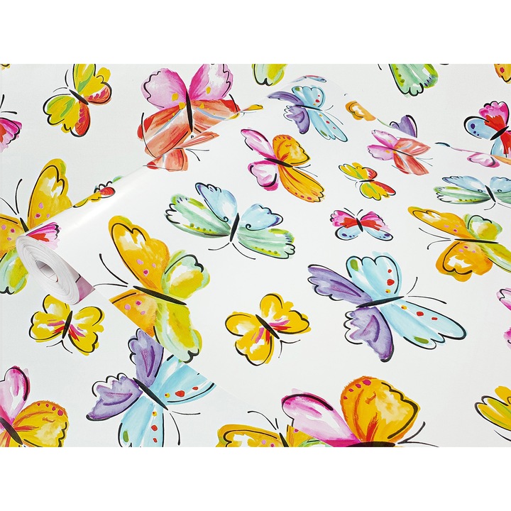 Autocolant pentru dulap de haine sub forma de sticker, taiate la dimensiune, 45 x 25 cm, DecoMeister®, Model Fluturi, E053-045-0025