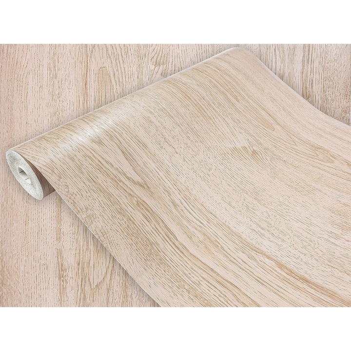 Tapet autoadeziv pentru usa, taiate la dimensiune, 45 x 25 cm, DecoMeister®, Model Stejar Latte, U109-045-0025