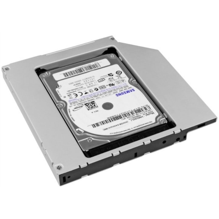 Rack HDD Caddy SATA Nelbo HDD/SSD pentru montarea unui al 2-lea HDD / SSD in laptop 12.5mm RETAIL