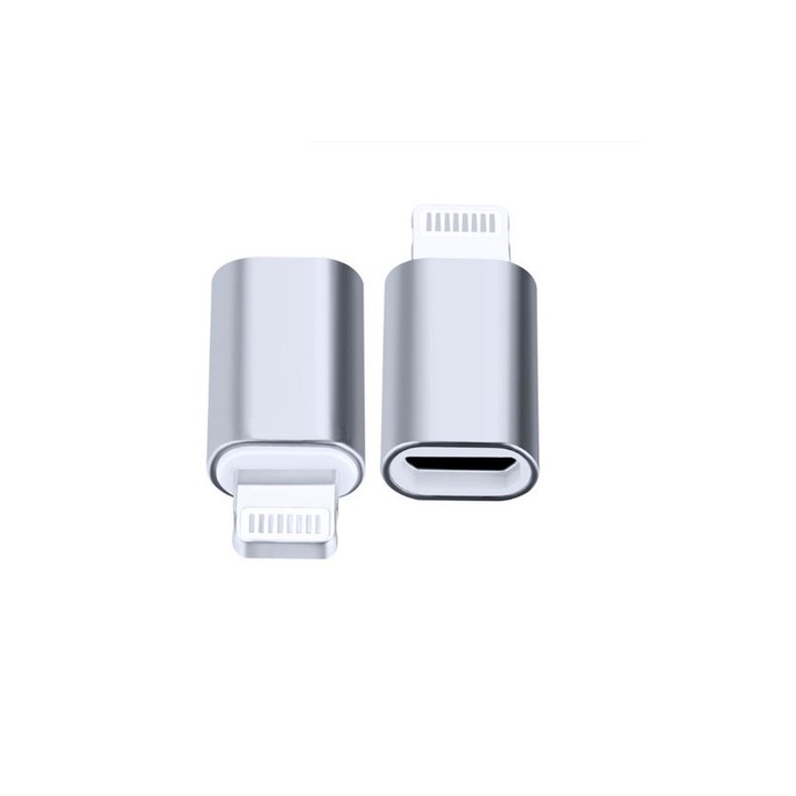 Adaptor Fast Charging, Micro USB / Lightning, Redare muzica, Transfer date, Silver