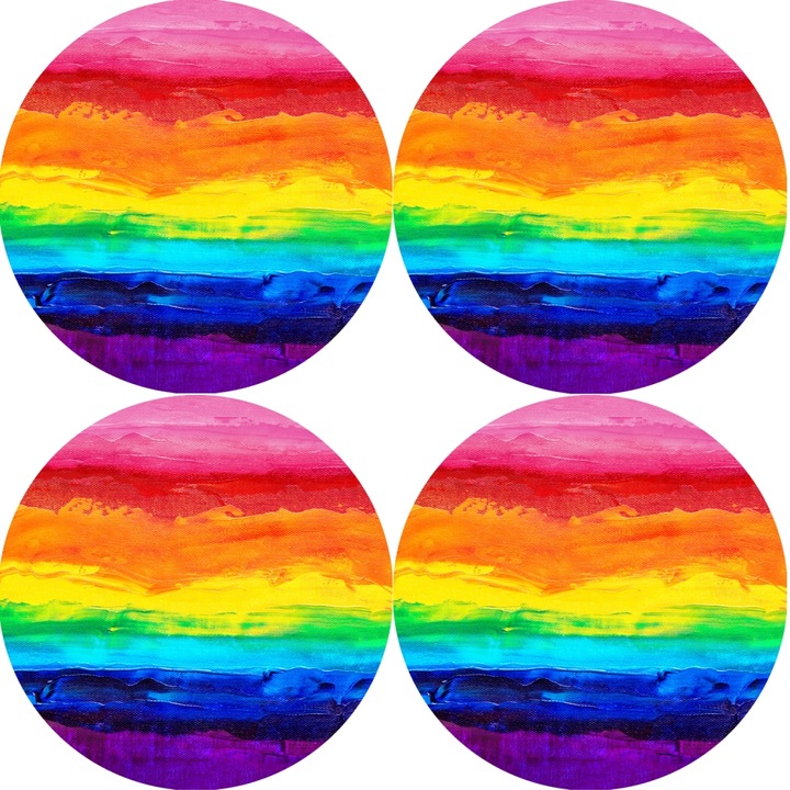 Set 4 naproane de masa 4D Bertoni, Colorfull, 33 cm, Multicolor