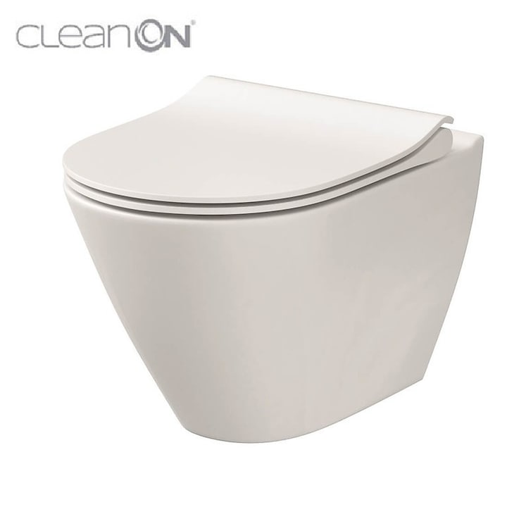 Cersanit K701-104-ECO falra szerelhető kerámia wc, alsó öblítéses, rejtett rögzítésű, soft close ülőkével, fehér