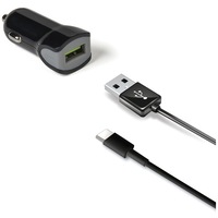 Incarcator auto Celly USB A - USB C Fast Charging, 1USB 2,4A, Negru