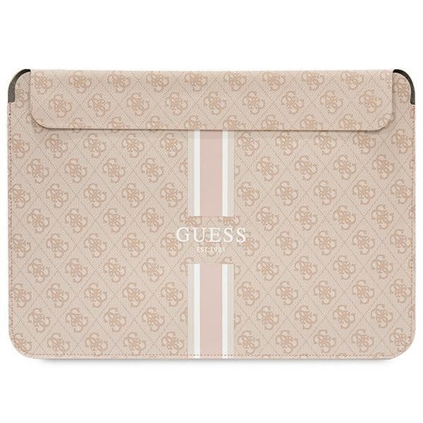 Husa Guess 4G Printed Stripes compatibila cu laptop 14 inch Pink