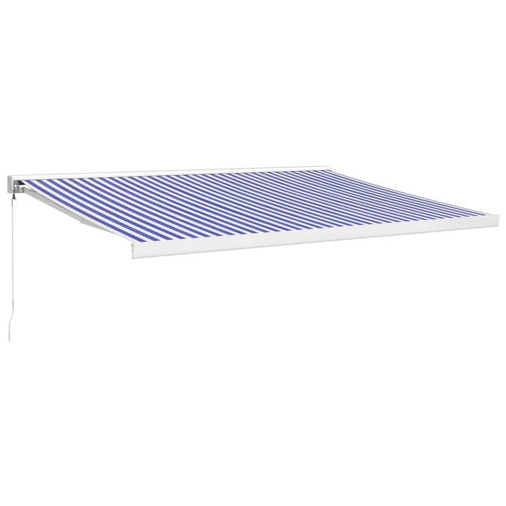 Copertina retractabila albastru/alb vidaXL, 4x3 m, textil/aluminiu, 38.88 kg 3154523