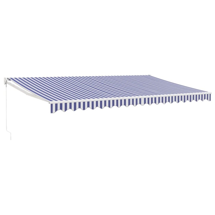 Copertina retractabila vidaXL, albastru/alb, 5 x 3 m, textil/aluminiu, 23.28 kg