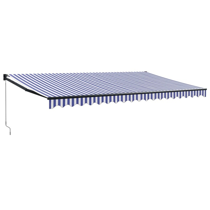 Copertina retractabila vidaXL, albastru/alb, 5x3 m, textil/aluminiu, 23.28 kg