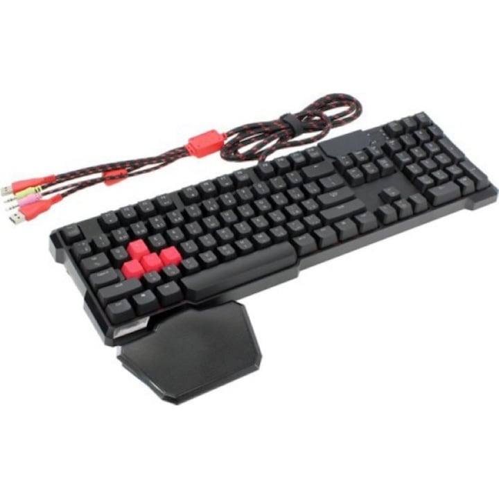 Клавиатура A4Tech Bloody B640, USB, Геймърска, LED подсветка, Механична, Черна