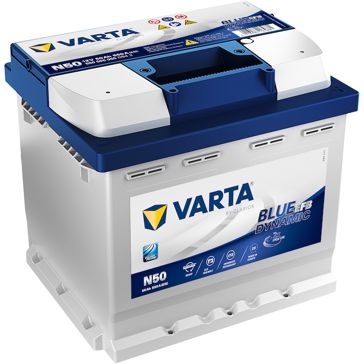 Baterie auto Varta Blue EFB 50Ah 550A N50 207x175x190
