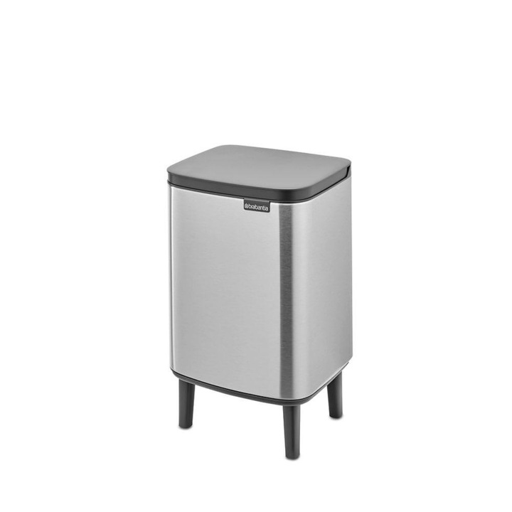 Cos de gunoi cu actionare manuala, inox mat, 7 l, Bo Waste Bin Hi, FPP, Brabantia-8710755227189