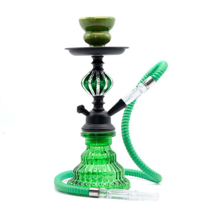 Narghilea Toro, Alcala, 1 furtun, Verde, 29 cm