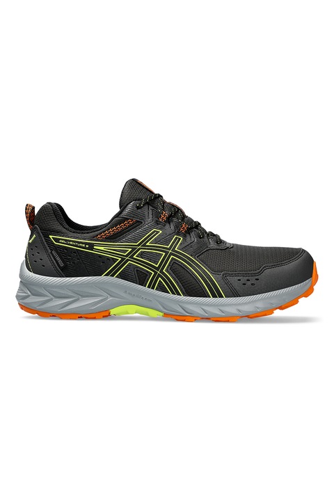Asics, Pantofi impermeabili Gel-Venture 9 pentru alergare, Portocaliu/Verde lime/Gri antracit