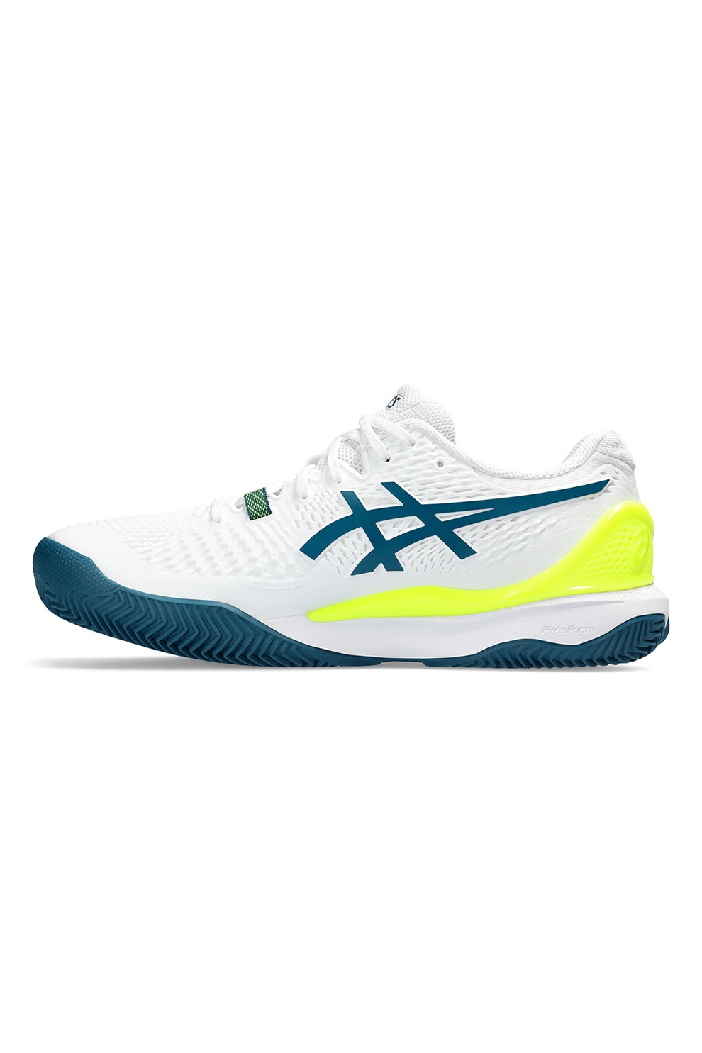 Asics, Обувки за тенис Gel-Resolution 9 Clay, Бял, Лайм зелено ...
