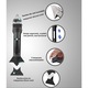 Kit profesional complet pentru montarea/demontarea siliconului DIGIMAT®, pe suprafetele din baie/bucatarie, spatula, racleta si 5 capete interschimbabile, ideal la colturi, flexibil, 21 x 3,5 x 3 cm, Material otel inoxidabil, Alb negru