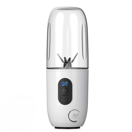 Mini blender electric pentru shake-uri, smoothie-uri, mancare pentru bebelusi, sucuri de fructe, fara BPA Portabil, Afisaj LCD, Incarcare USB, 6 lame din otel inoxidabil, Putere 25000 rpm, Capacitate 500 ml, Usor de curatat, Culoare alb
