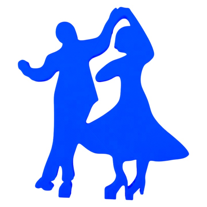 Torta dekoráció, "táncoló pár" a szerelmesek tánca, 12 x 12 cm cm, kék