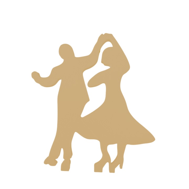 Tortadísz, "TÁNC PÁR" a szerelmesek tánca, 12 x 12 cm arany