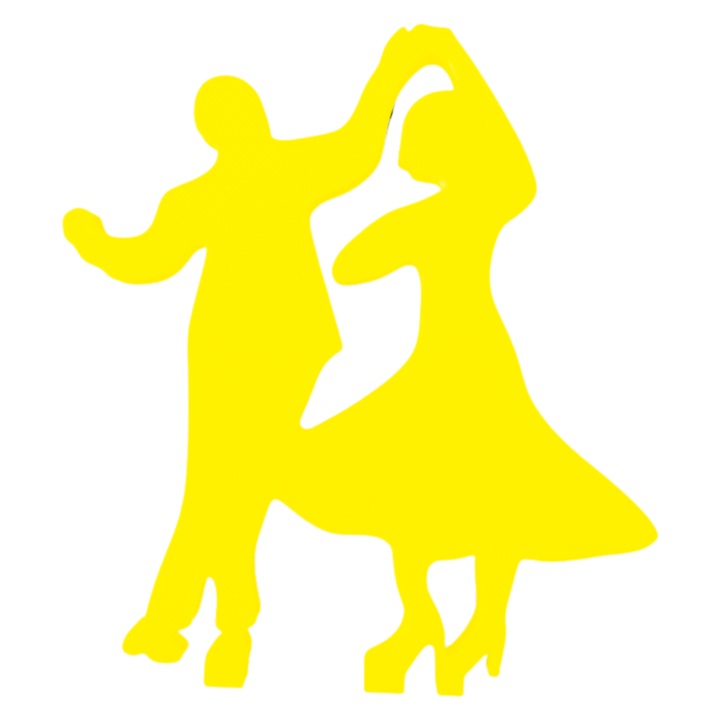 Tortadísz, "TÁNC PÁR" a szerelmesek tánca, 12 x 12 cm sárga