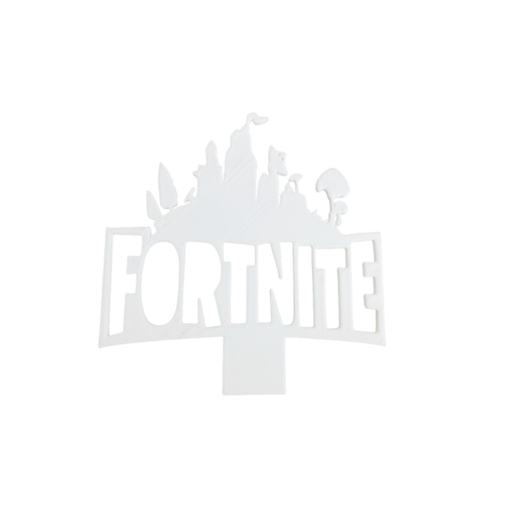 Tortadísz, játék ihlette "FORTNITE ADVENTURE" figura, 12,3 x 12 cm elefántcsont fehér