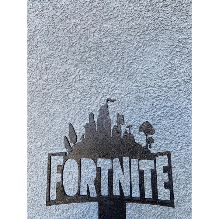 Decoratiune tort, "FORTNITE ADVENTURE" figurina inspirata din joc, 12,3 x 12 cm negru
