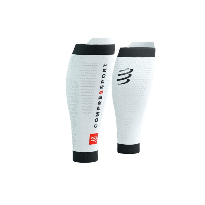 Jambiere compresie, CompresSport, R2 V3, Alb/Negru, T2