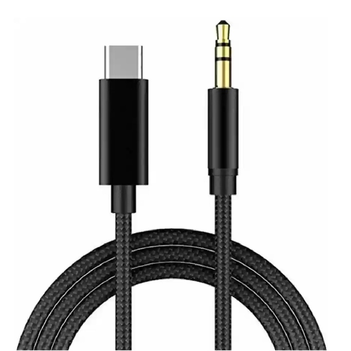 Zik TC35 audiokábel, 3,5 mm-től Type-C-ig, 1,0 m, fekete