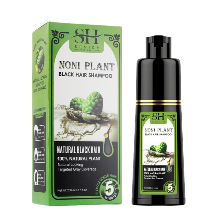 Sampon de vopsire a parului negru cu efect rapid, regenerator, Herbal, Sevich,250ml