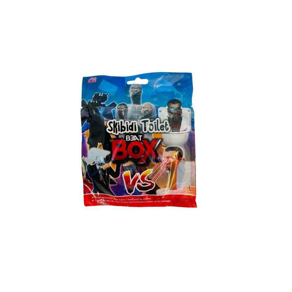 Plic Skibidi toilet Beat box, cu figurina si cartonase surpriza