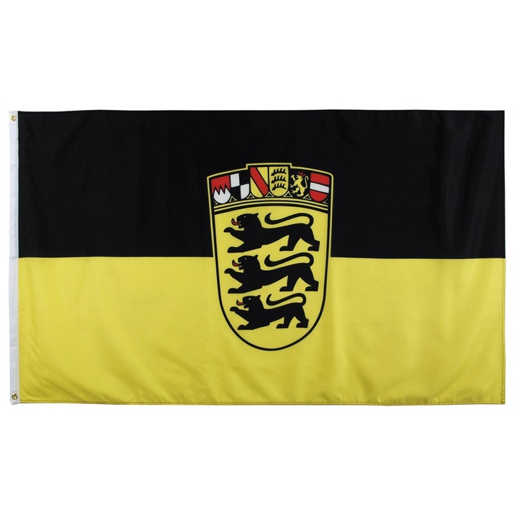 Знаме на Баден-Вюртемберг, MFH, полиестер, 150 x 90 см, черно/жълто