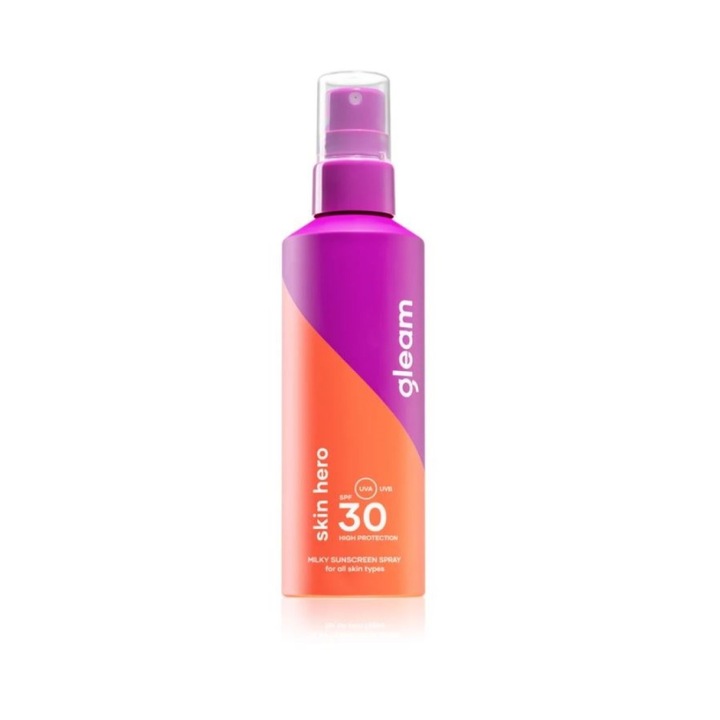 Spray cu protectie solara, rezistent la apa, pentru fata si corp, pe baza de plante, cu galbenele si jojoba, SPF 30,200 ml, unisex, Skin Hero