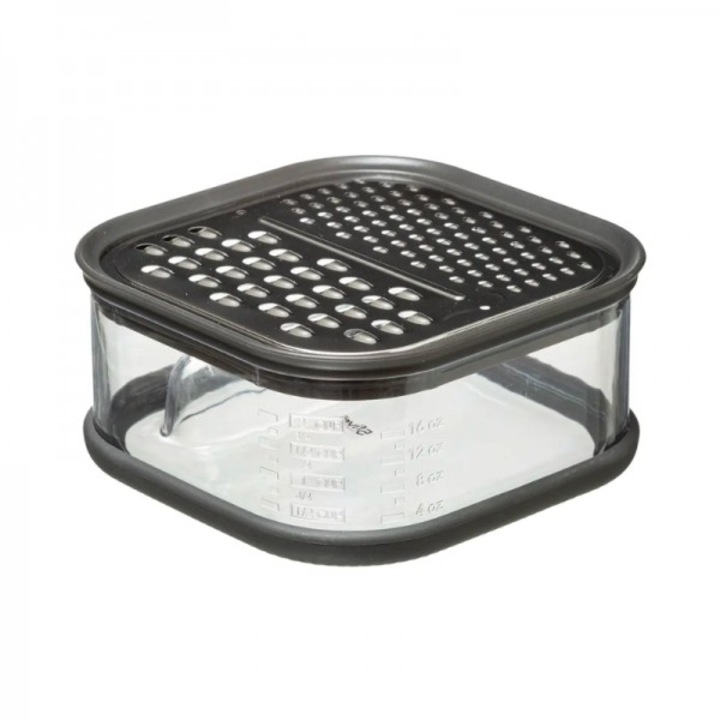 Rozsdamentes acél reszelő tárolóval az összetevők számára, Dupla reszelő