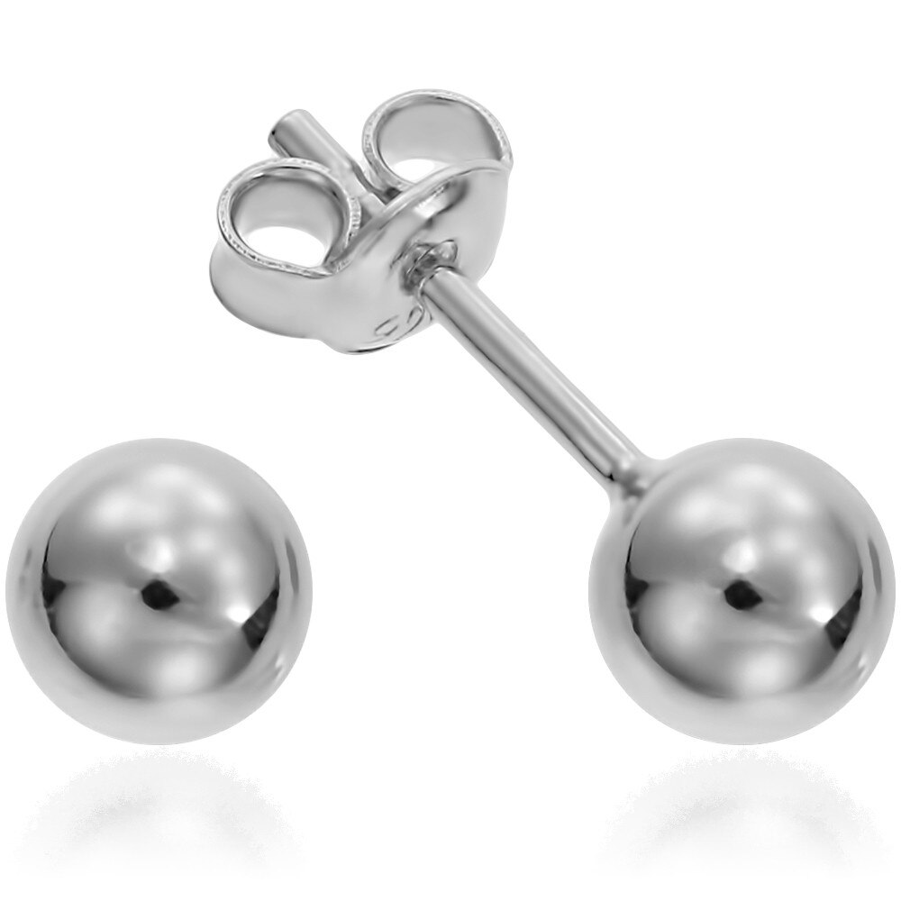 Cercei Argint 925 placat cu rodiu SilverBall 6mm Surub