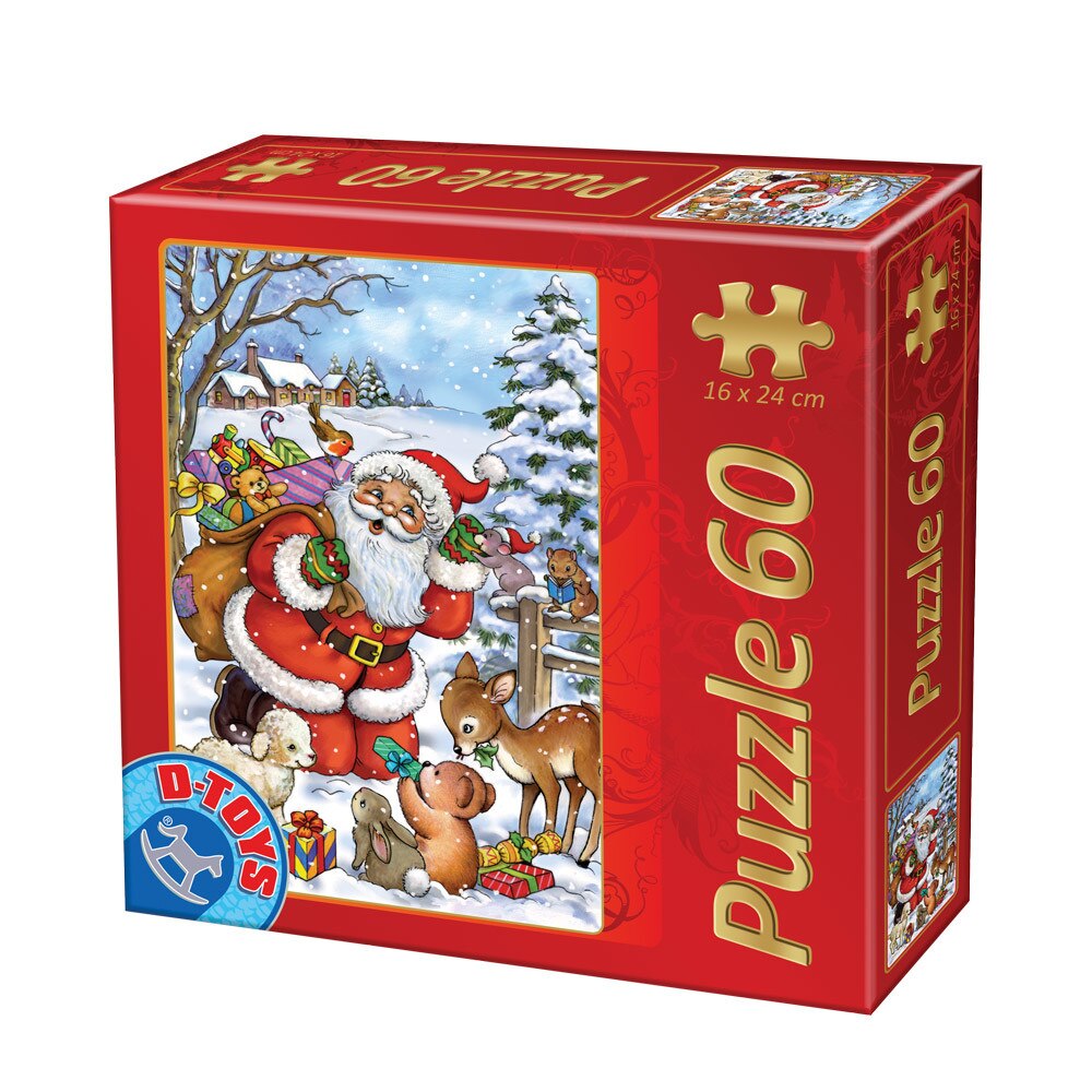 Mini Puzzle D-Toys - Craciun, 60 piese