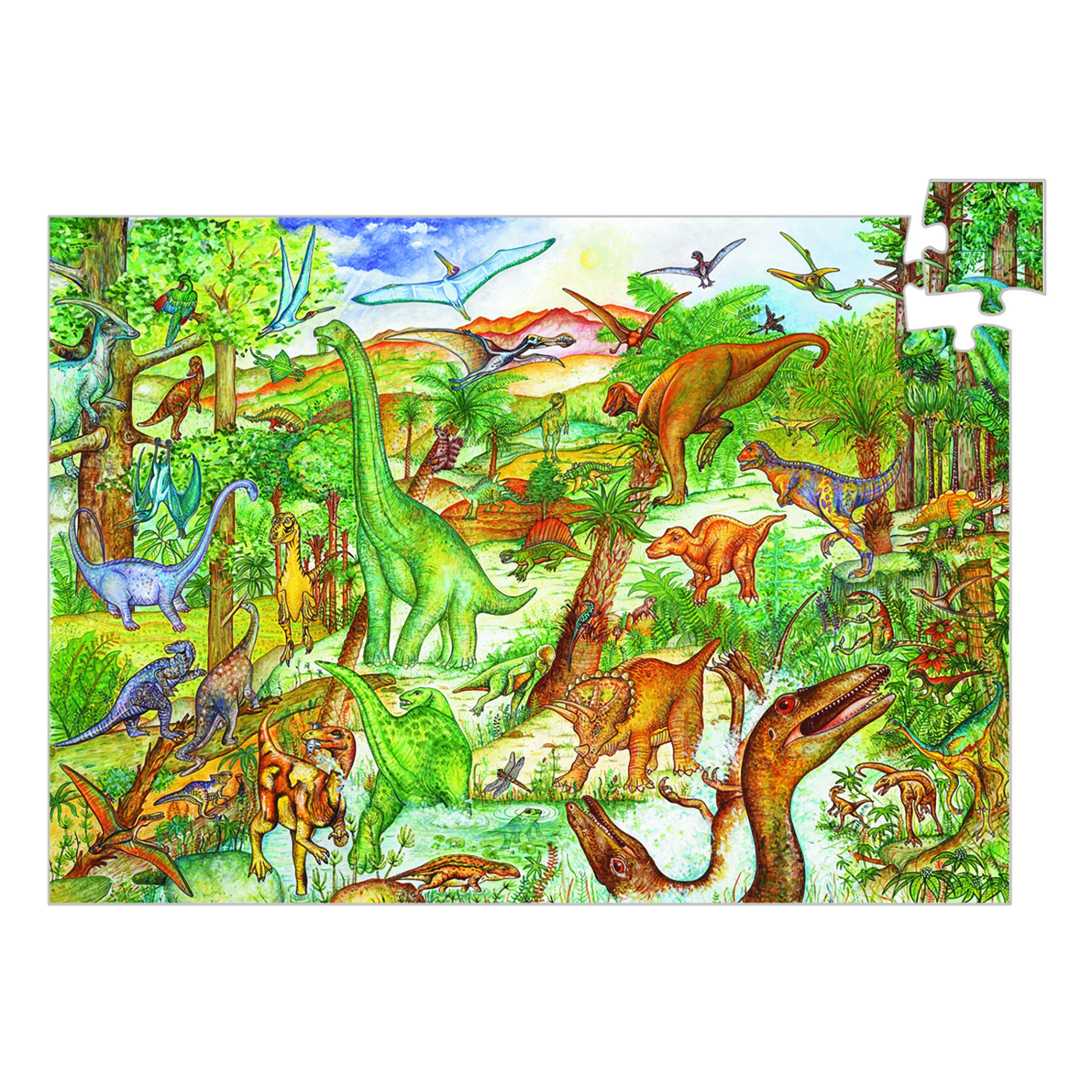 Puzzle observatie Djeco - Dinozauri, 200 piese