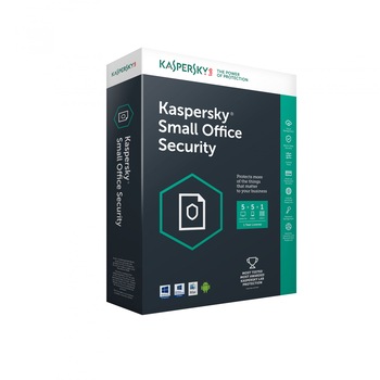 Kaspersky Small Office Security 5 for Desktops, Mobiles and File Servers European Edition. 5-Mobile device; 5-Desktop; 1-FileServer; 5-utilizatori 1 an - licenta electronica Kaspersky Small Office Security 5 for Desktops, Mobiles and File Servers European Edition. 5-Mobile device; 5-Desktop; 1-FileServer; 5-utilizatori 1 an - licenta electronica