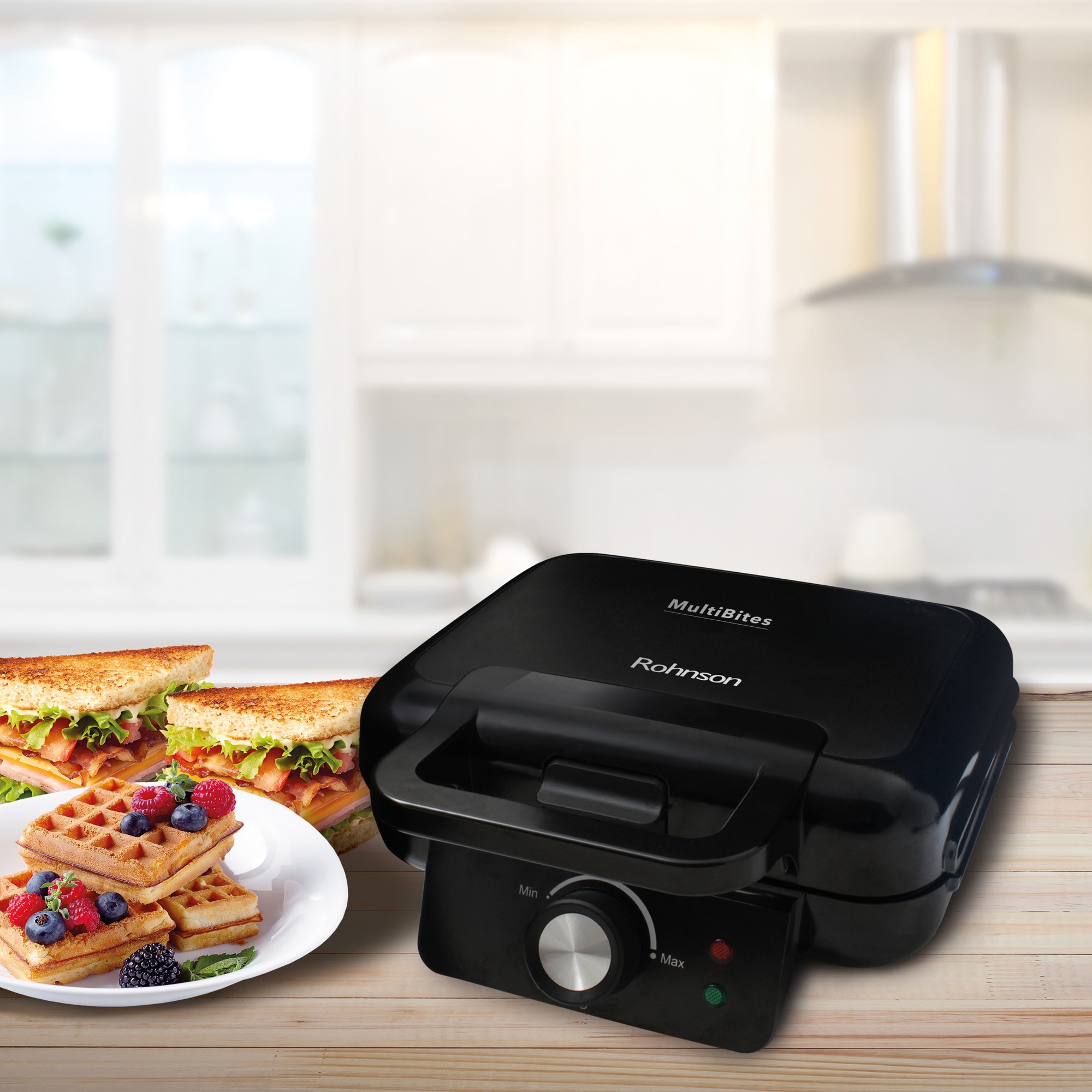 Sandwich maker Rohnson R2635 MultiBites, 3 seturi de placi detasabile