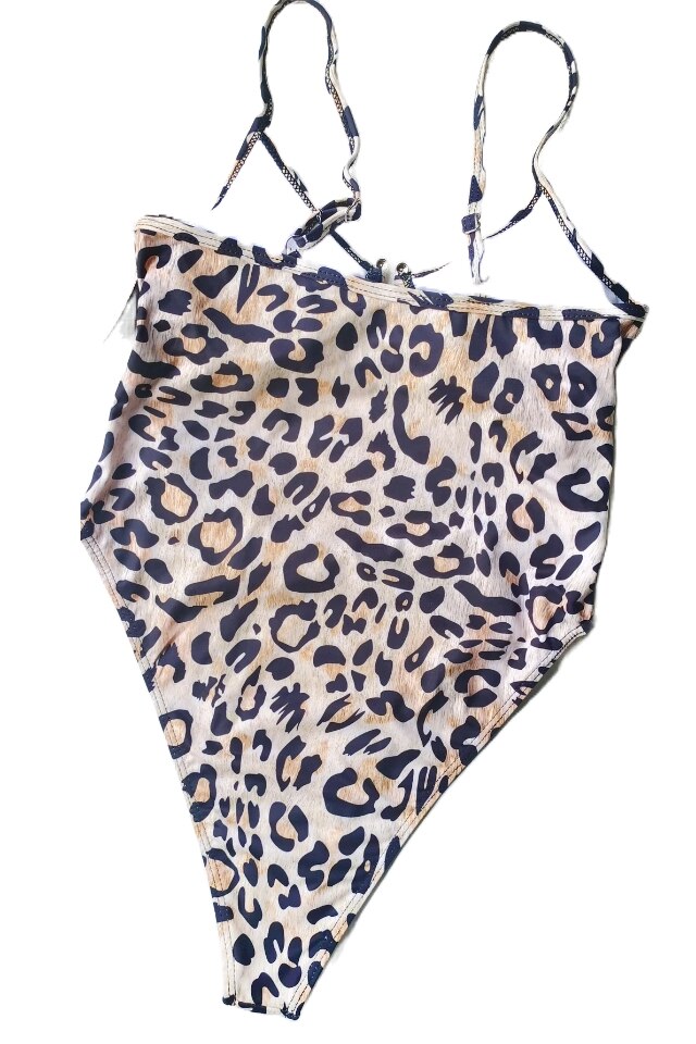 Costum de baie intreg model animalprint cu decupaj in fata M, Animal Print eMAG.ro