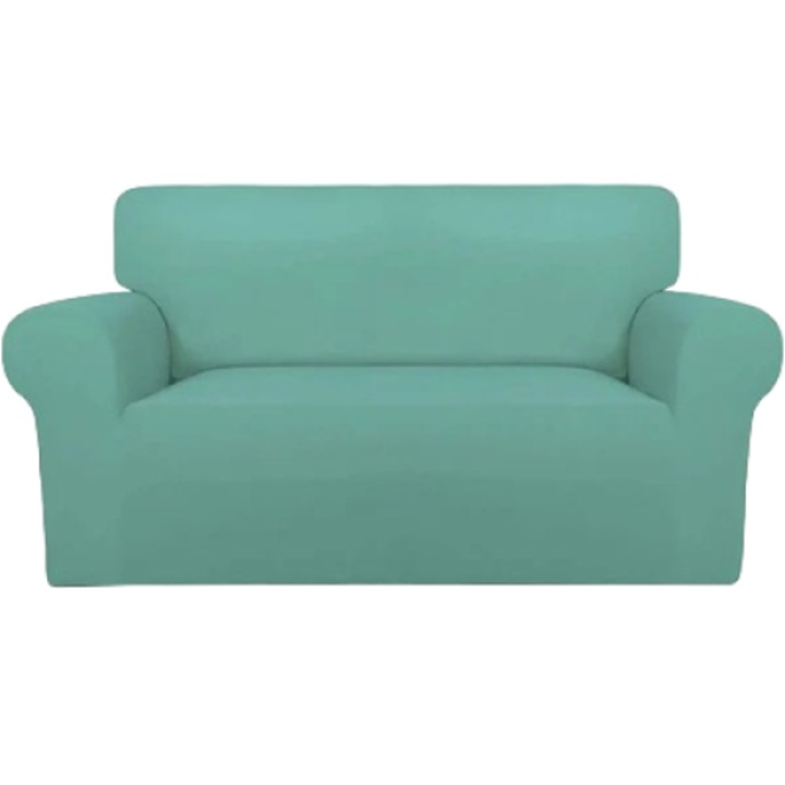 Modern elasztikus huzat 2 személyes kanapéhoz 1 párnahuzattal, karokkal, türkiz