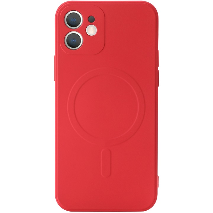 Husa pentru iPhone 12 ZAFIT®, cu incarcare Magsafe, Silicon, Rosu