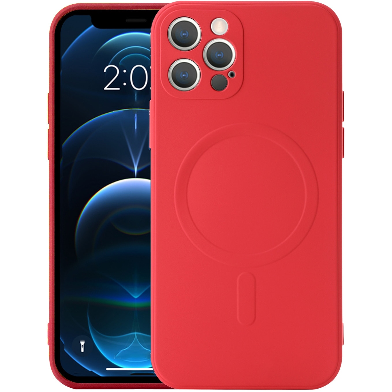 Husa pentru iPhone 11 Pro ZAFIT®, cu incarcare Magsafe, Silicon, Rosu