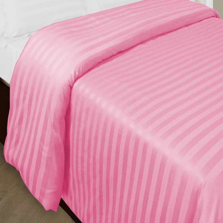 Чаршаф за 2 човека king size Damascus Polycotton райе 1 см, 200 x 230 см, Candy Pink