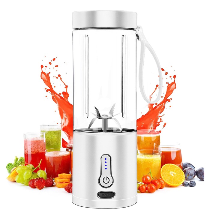 Blender portabil QttvbTna, 500ml, 24x8.5cm