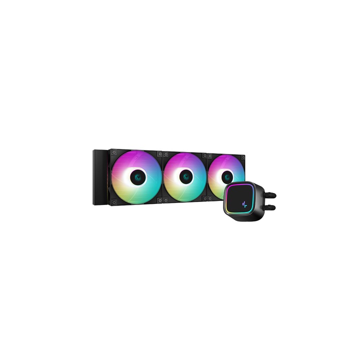 Охладител DeepCool LE720, skt. Universal liquid cooling, 3x отдушник. 120мм, 2250 об/мин, Черен, RGB