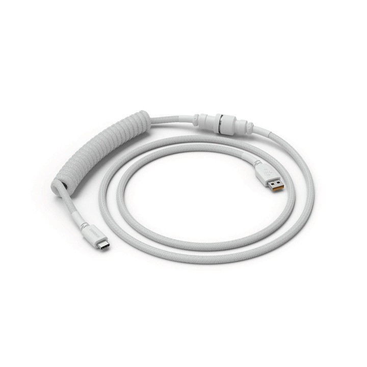 Glorious Coiled Cable Ghost White - USB-C Spirálkábel - Fehér - 2 év garancia