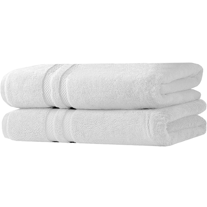 Комплект кърпи Quasar & Co., Luxury Collection, 100% памук, 650 gsm, 76х147 см, Бял, 2 броя
